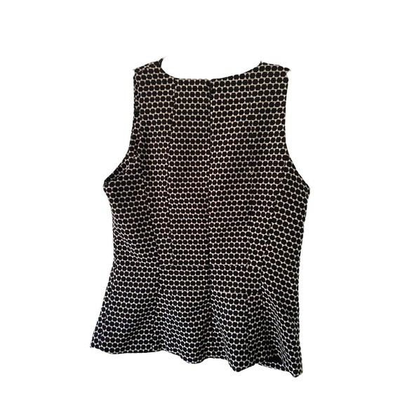 Banana Republic Tank Top Women Size 0 White Black Polka Dot Sleeveless Back Zip - Picture 5 of 9